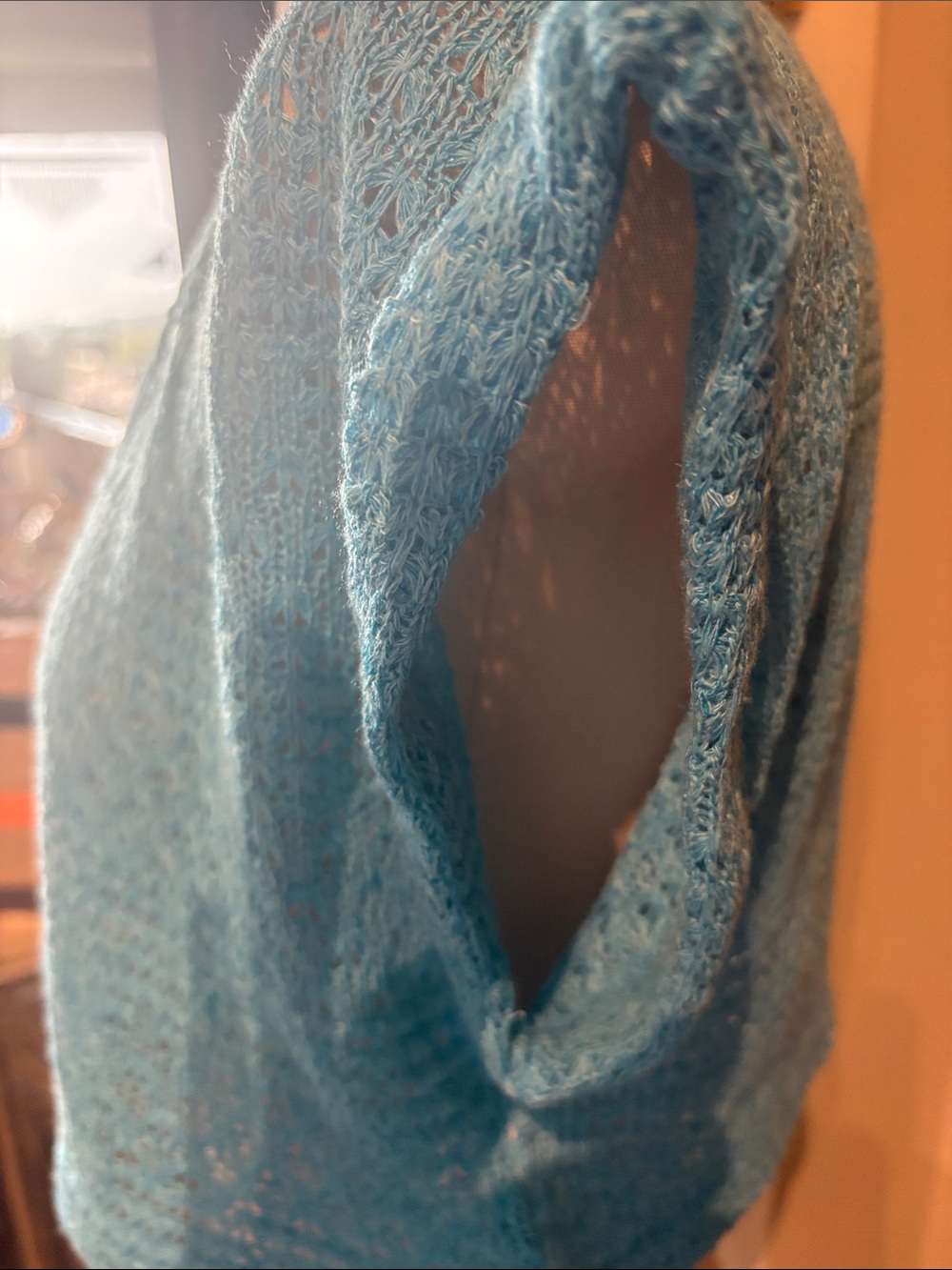 SHEIN Sky Blue Knit Cropped Tee - Picture 4 of 6